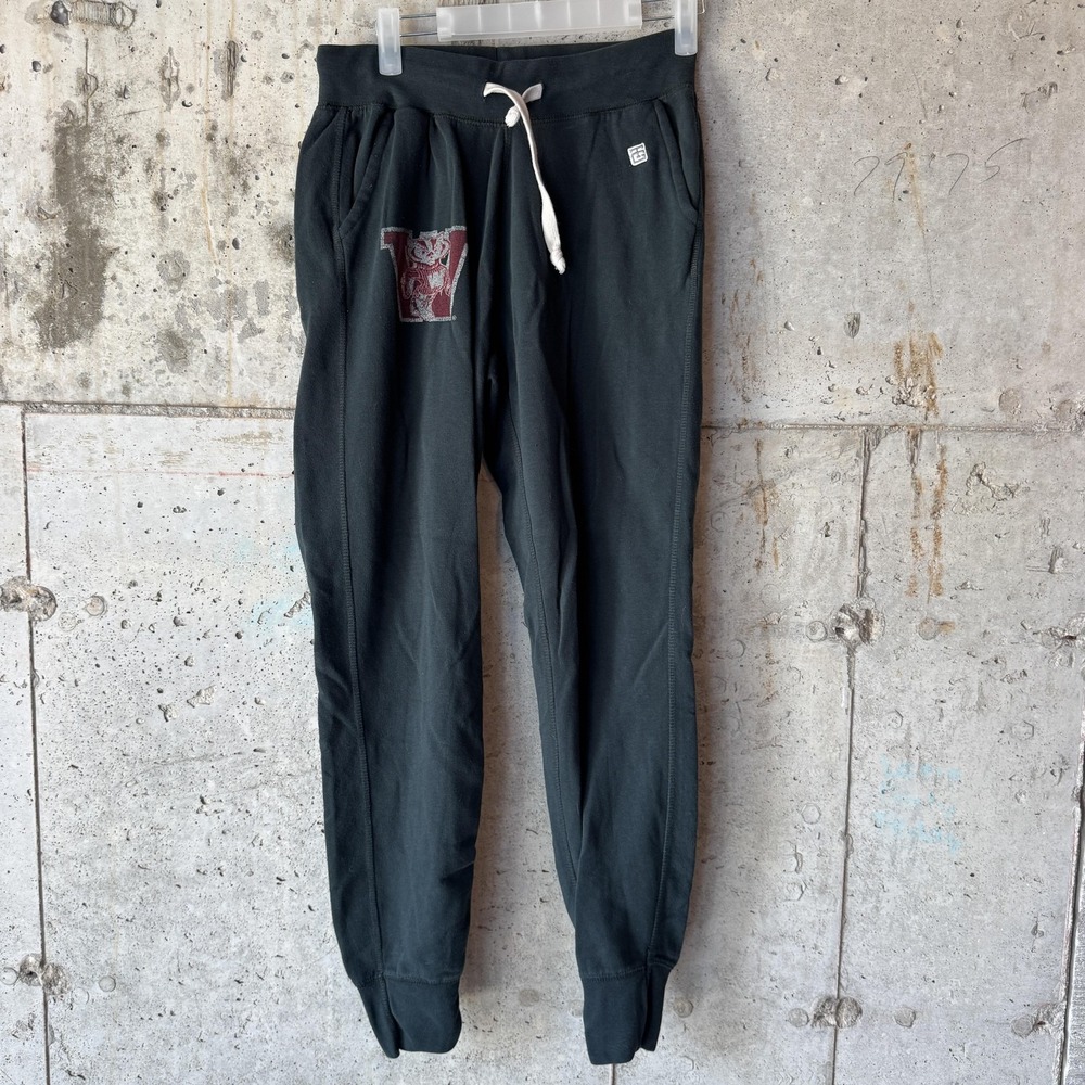 Wisconsin Badgers Sweatpants Womens Medium‎ Black NCAA Football Tailgate Fleece